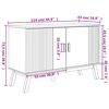 vidaXL Buffet OLDEN blanc et marron 114x43x73,5 cm bois massif de pin