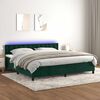 vidaXL Sommier &agrave; lattes de lit matelas et LED Vert fonc&eacute; 200x200 cm