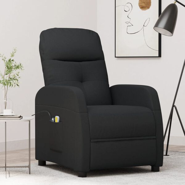 vidaXL Fauteuil de massage Noir Tissu