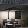 vidaXL Parasol de jardin Noir 248.5 x 247.5 x 160 cm tissu