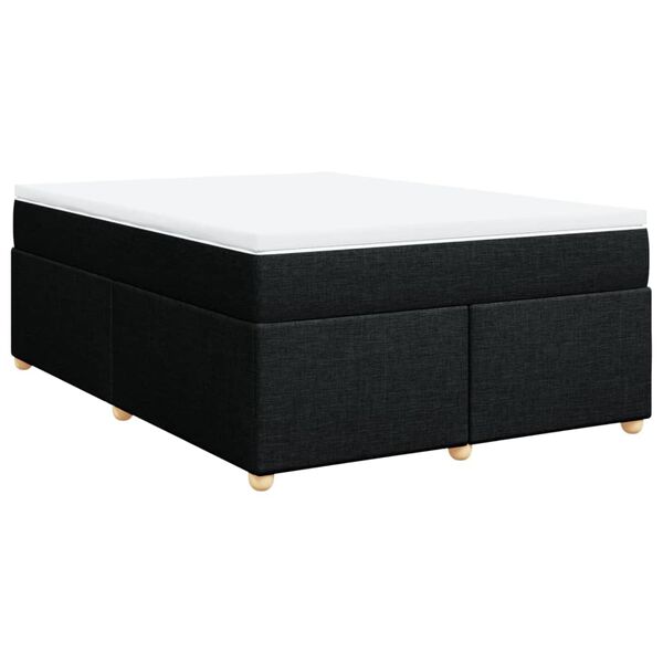 vidaXL Sommier à lattes de lit avec matelas Noir 160x200 cm Tissu
