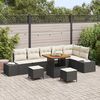 vidaXL Ensemble de canap&eacute; de jardin avec coussin 9 pcs Noir polyrotin