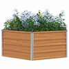 vidaXL Jardin sur&eacute;lev&eacute; Aspect bois 129 x 129 x 45 cm Acier galvanis&eacute;