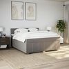 vidaXL Sommier &agrave; lattes de lit avec matelas Taupe 180x200 cm Tissu