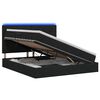 vidaXL Lit de rangement LED avec matelas Noir 140 x 190 cm Tissu