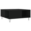 vidaXL Table basse noir 80x80x36,5 cm bois d'ing&eacute;nierie