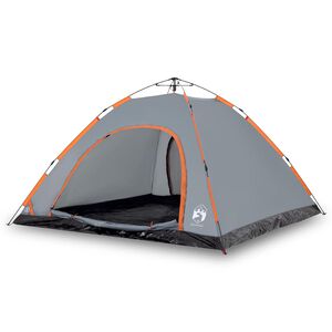 vidaXL Tente de camping 5 personnes gris et orange lib&eacute;ration rapide