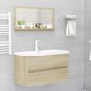 vidaXL Miroir de salle de bain Ch&ecirc;ne sonoma 80x10,5x37 cm Agglom&eacute;r&eacute;