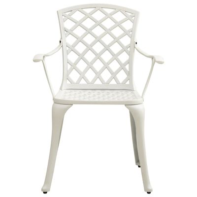 vidaXL Chaises de jardin lot de 2 Aluminium coulé Blanc