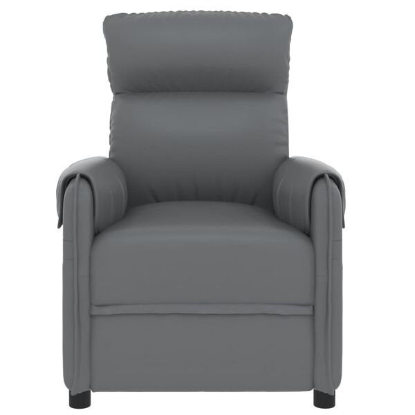 vidaXL Fauteuil de massage &eacute;lectrique Gris Similicuir