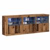 vidaXL Buffet LED Bois Ancien 181 x 37 x 67 cm Bois d'ing&eacute;nierie