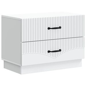 vidaXL Cabinet de chevet Blanc 62 x 34,5 x 44,5 cm Bois d'ing&eacute;nierie