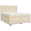 vidaXL Lit boxspring avec matelas Cr&egrave;me 140 x 200 cm Tissu