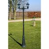 vidaXL Lampadaire de jardin 2 bras 215 cm Vert fonc&eacute;/Noir Aluminium