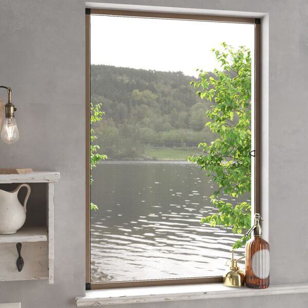 vidaXL Moustiquaire pour fen&ecirc;tres Marron 80x120 cm