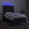 vidaXL Sommier &agrave; lattes de lit matelas et LED Noir 100x200 cm Tissu