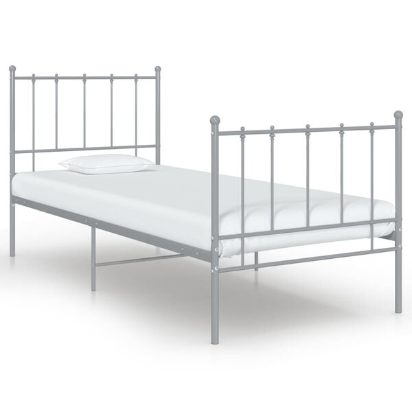 vidaXL Cadre de lit sans matelas gris métal 100x200 cm