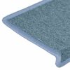 vidaXL Tapis d'escalier 30 pi&egrave;ces 65 x 21 x 4 cm Bordure rectangulaire bleu marine