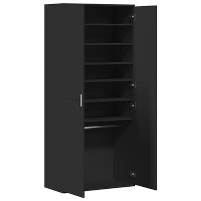 vidaXL Armoire à chaussures Noir 80x39x178 cm Bois d'ingénierie