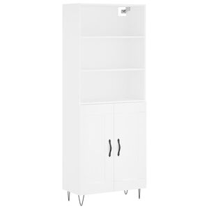 vidaXL Buffet haut Blanc 69,5x34x180 cm Bois d'ing&eacute;nierie