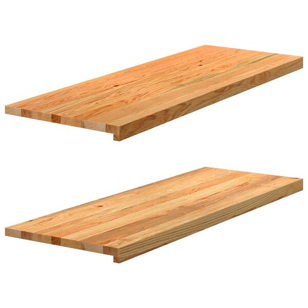vidaXL Appuis de fen&ecirc;tre 2 pcs marron clair bois de ch&ecirc;ne massif