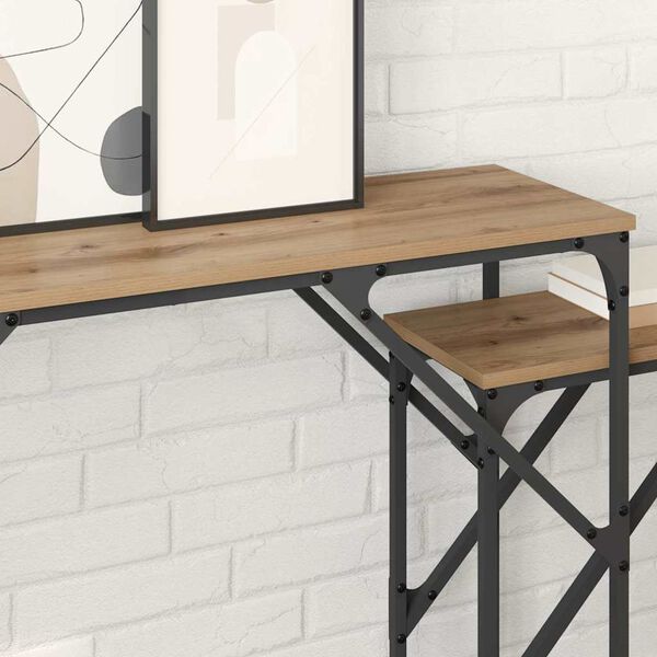 vidaXL Table console 2 pcs Ch&ecirc;ne artisanal 100 x 28 x 75 cm