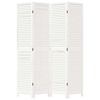 vidaXL Cloison de s&eacute;paration 4 panneaux blanc bois de paulownia massif