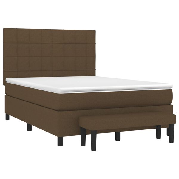 vidaXL Sommier &agrave; lattes de lit avec matelas Marron fonc&eacute; 140x190 cm