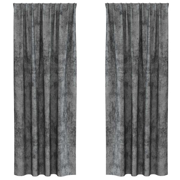 vidaXL Rideaux en velours 2 pcs Gris 245 x 140 cm Velours