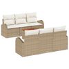 vidaXL Ensemble de canap&eacute; de jardin 7 pc Beige et cr&egrave;me polyrotin
