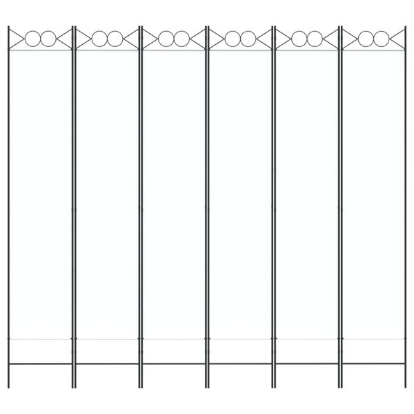 vidaXL Cloison de s&eacute;paration 6 panneaux Blanc 240x220 cm Tissu