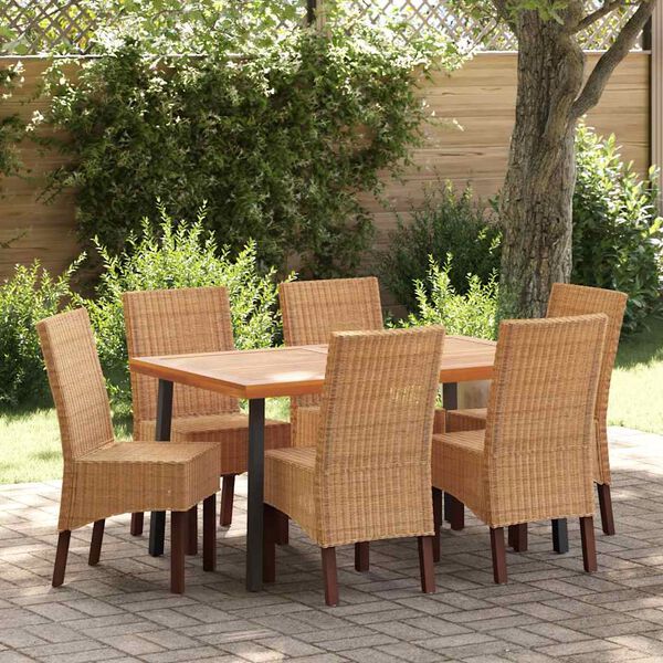 vidaXL Chaises &agrave; manger lot de 6 marron rotin naturel