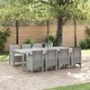 vidaXL Ensemble de salle &agrave; manger pour jardin 9 pcs Blanc Rattan Polt