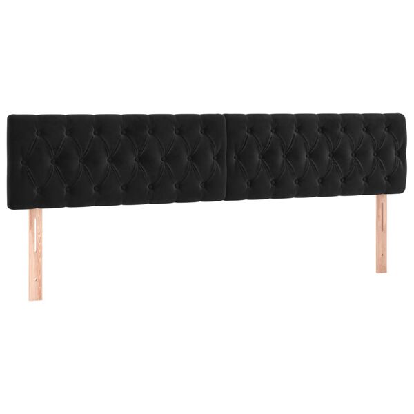 vidaXL T&ecirc;te de lit &agrave; LED Noir 200x7x78/88 cm Velours