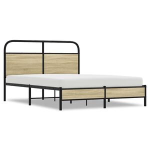 vidaXL Cadre de lit sans matelas 140x200 cm ch&ecirc;ne sonoma