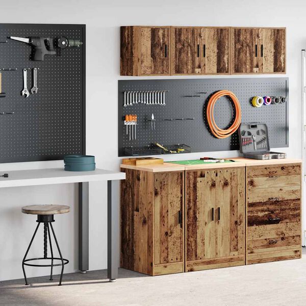 vidaXL Armoires de garage 2 pcs vieux bois bois d'ing&eacute;nierie