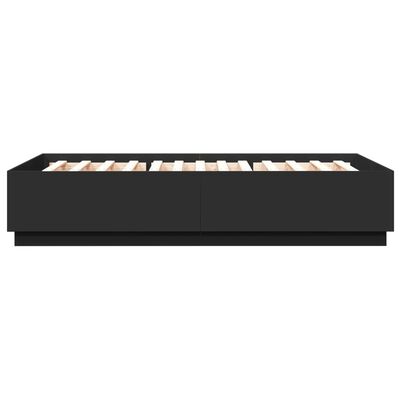 vidaXL Cadre de lit avec lumières LED noir 120x200 cm bois ingénierie