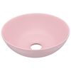 vidaXL Lavabo de salle de bain Céramique Rose mat Rond