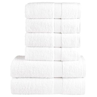 vidaXL Ensemble de serviettes de qualité supérieure SOLUND 6 pcs blanc