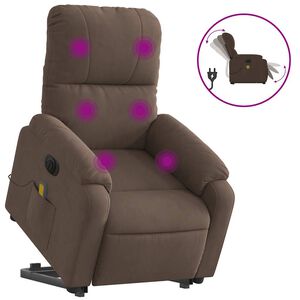 vidaXL Fauteuil inclinable de massage &eacute;lectrique marron