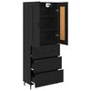 vidaXL Haut Armoire avec tiroir 2 pcs Ch&ecirc;ne noir Bois d'ing&eacute;nierie
