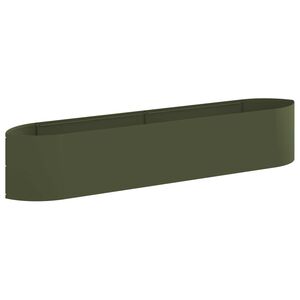 vidaXL Jardin sur&eacute;lev&eacute; Vert olive 220 x 40 x 40 cm Acier
