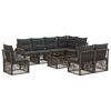 vidaXL Ensemble de canap&eacute; de jardin 9 pc Gris et Gris fonc&eacute; polyrotin