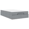 vidaXL Cadre de lit avec matelas avec matelas 2 pcs Gris clair tissu