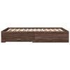 vidaXL Cadre de lit avec tiroirs sans matelas ch&ecirc;ne marron 135x190 cm