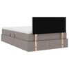 vidaXL Lit avec rangement et matelas avec matelas Taupe 120 x 200 cm