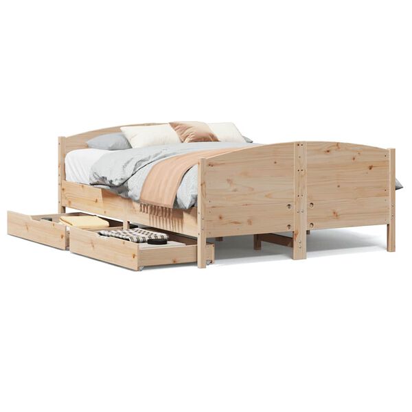 vidaXL Cadre de lit sans matelas 140x200 cm bois massif de pin