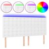 vidaXL T&ecirc;te de lit &agrave; LED Blanc 180x5x118/128 cm Similicuir