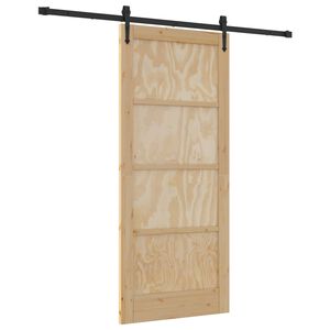 vidaXL Porte coulissante ORKDAL Naturel et noir 86 x 198,5 cm