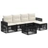 vidaXL Ensemble de canap&eacute; de jardin 6 pc Noir et blanc cr&egrave;me polyrotin